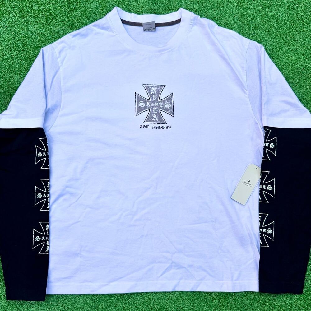 Saints Studio Cross Nu La Est MMXIV White And Black Sweatshirt Rare